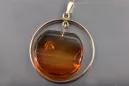 Russian rose Soviet gold amber pendant