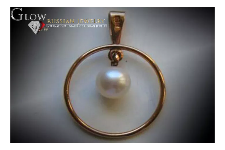 Vintage rose 14k 585 gold pearl pendant vppr004
