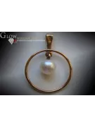 Rose soviétique russe 14k 585 pendentif perle d’or vppr004