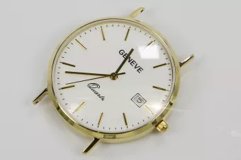 Gold men's watch Geneve ★ zlotychlopak.pl ★ Gold purity 585 333 Low Price!