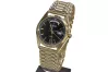 Italian Yellow 14k 585 gold men's black watch Geneve mw013ydbc&mwb012y