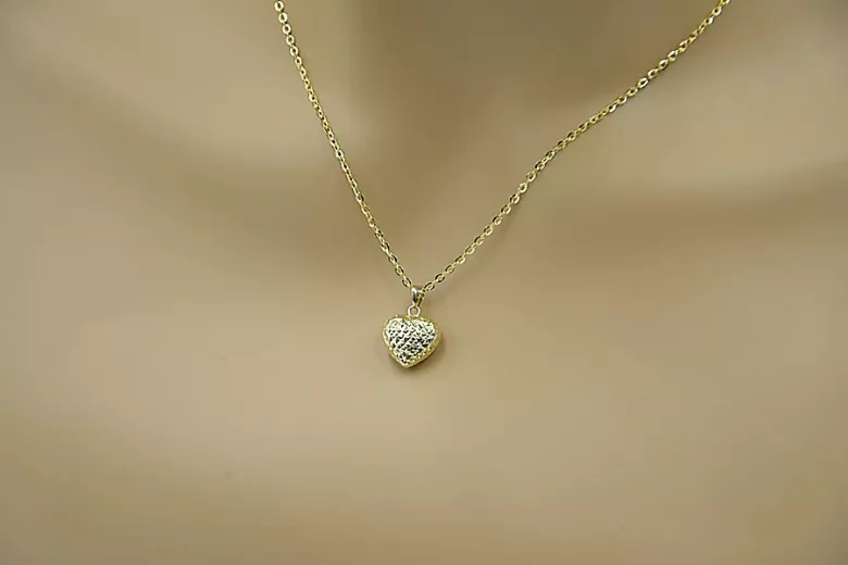 Gold heart pendant ★ zlotychlopak.pl ★ Gold sample 585 333 low price