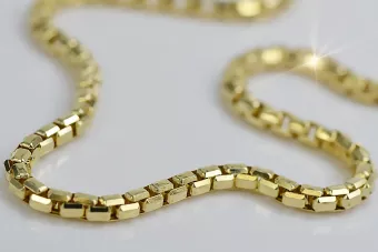 Италианска жълта 14k 585 златна нова гривна за въже cb078y