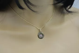 Auksinis pakaba 14k 585 kompasas su grandine cpn032yw&cc79y