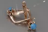 Vintage rose 14k 585 gold earrings turquoise vetq200