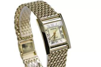 Италиански жълт 14k златен мъжки часовник Geneve ръчен часовник mw009y&mwb013y