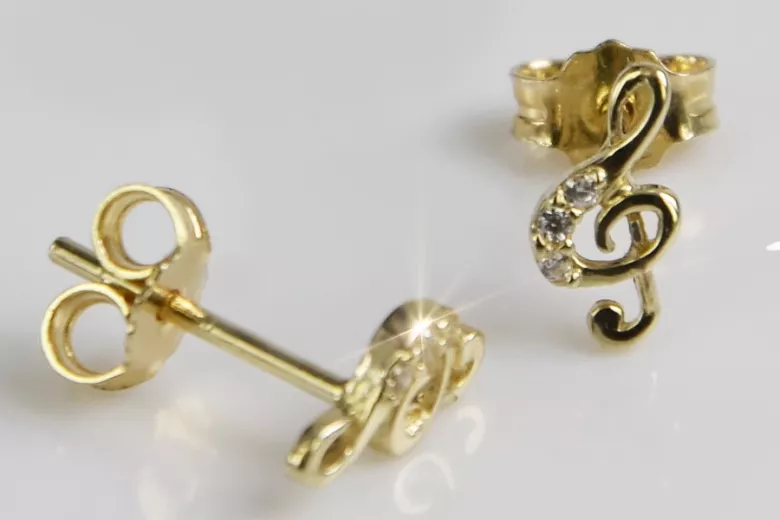 Boucles d'oreilles en or ★ https://zlotychlopak.pl/fr/ ★ Échantillon d'or 585 333 Prix bas !