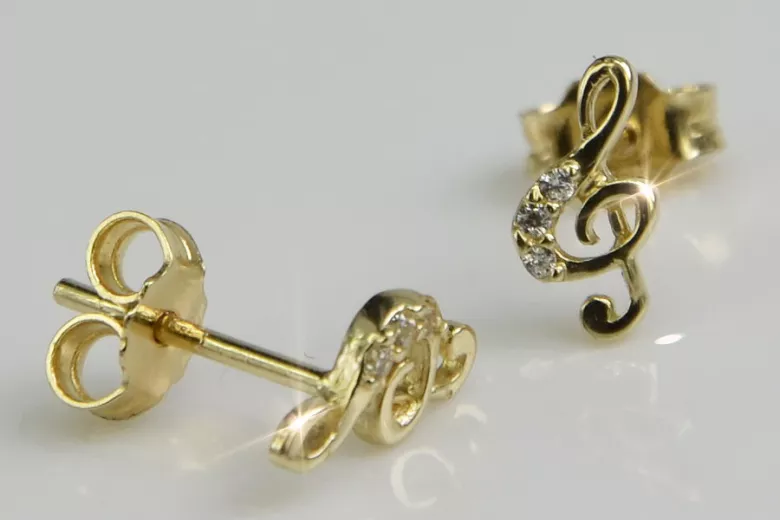 Boucles d'oreilles en or ★ https://zlotychlopak.pl/fr/ ★ Échantillon d'or 585 333 Prix bas !