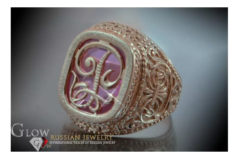 Anillo de sello de oro masculino 14k 585. Oro ruso vsc040