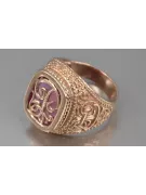 Anillo de sello de oro masculino 14k 585. Oro ruso vsc040