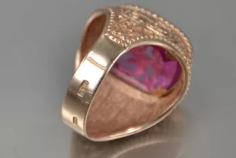 Vintage rose pink 14k 585  gold Men's signet ring vsc040