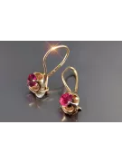 Boucles d’oreilles en or rose soviétique russe 14k 585 vec059 alexandrite rubis émeraude saphir ...