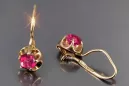 Russische Sowjetische Rose Pink 14k 585 Gold Ohrringe vec059 Alexandrit Rubin Smaragd Saphir ...