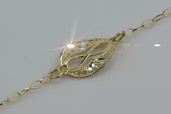 Italian yellow white 14k 585 gold Fantazy bracelet cb072yw