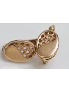 Vintage rose pink 14k 585 gold  Vintage oval earrings ven123