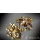 Vintage rose pink 14k 585 gold  Vintage leaf earrings ven142