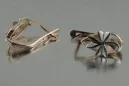 Růže růžová 14k 585 zlatých listů náušnice ven143 ruský sovětský vintage styl
