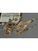 Russische Rose Rosa Sowjetische 14k 585 Gold UdSSR Vintage quadratische Ohrringe ven144
