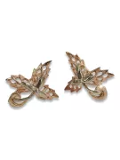 Boucles d’oreilles rose rose russe soviétique 14k 585 or URSS feuille d’érable ven177