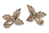Russian rose pink Soviet 14k 585 gold USSR maple leaf earrings ven177