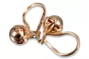 Vintage rose pink 14k 585 gold  Vintage ball earrings ven180