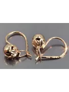 Russische Rose Rosa Sowjetische 14k 585 Gold UdSSR Vintage Kugel Ohrringe ven180