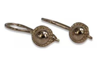 Rusă a crescut roz sovietic 14k 585 aur URSS Cercei cu bile vintage ven191