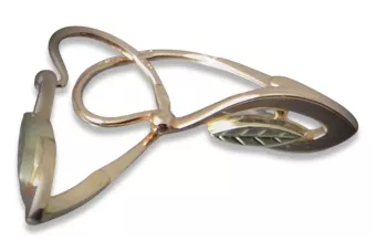 Senoviniai rožinio aukso lapų auskarai 14k 585 TSRS Vintage ven193