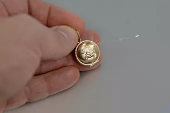 Rusă roz roz sovietic 14k 585 aur URSS Pandantiv vintage vpn001