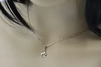 Rosa rusa rosa soviético 14k 585 oro URSS Colgante de hoja vintage vpn005