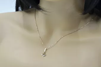 Vintage rose pink 14k 585 gold  Vintage leaf pendant vpn005