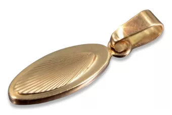 Rusă roz roz sovietic 14k 585 aur URSS Vintage pandantiv oval VPN017