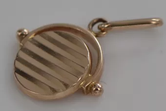 Rosa rusa rosa soviético 14k 585 oro URSS Vintage círculo colgante vpn032