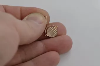 Rosa rusa rosa soviético 14k 585 oro URSS Vintage círculo colgante vpn032