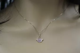Vintage rose pink 14k 585 gold  Vintage circle pendant vpn032