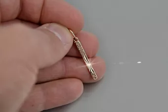 Rosa rusa rosa soviético 14k 585 oro URSS Colgante vintage vpn033