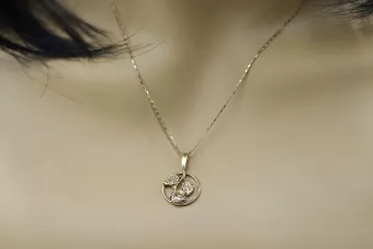 Rusă roz roz sovietic 14k 585 aur URSS Pandantiv vintage vpn050