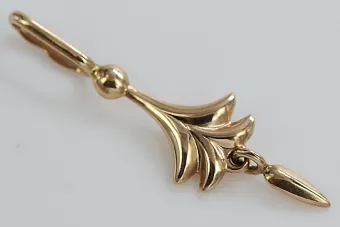 Russische Rose Rosa Sowjet 14k 585 Gold UdSSR Vintage Blatt Anhänger vpn051