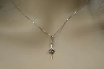 Rosa rusa rosa soviético 14k 585 oro URSS Colgante de hoja vintage vpn051