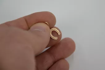 Rosa rusa rosa soviético 14k 585 oro URSS Colgante vintage de herradura vpn052