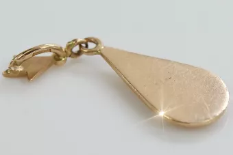 Vintage rose pink 14k 585 gold  Vintage leaf pendant vpn055