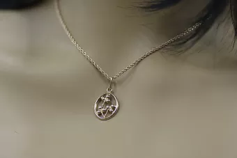 Rosa rusa rosa soviético 14k 585 oro URSS Colgante de hoja vintage vpn064