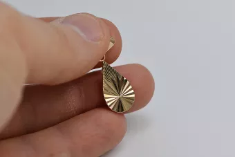 Russische Rose Rosa Sowjetische 14k 585 Gold UdSSR Vintage Blatt Anhänger vpn066