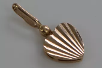 Vintage rose pink 14k 585 gold  Vintage heart pendant vpn070