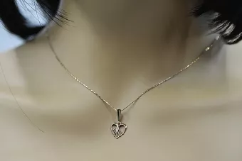 Vintage rose pink 14k 585 gold  Vintage heart pendant vpn076