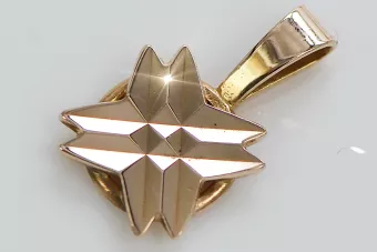 Rosa rusa rosa soviético 14k 585 oro URSS Vintage estrella colgante vpn093