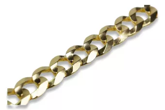 Amarillo italiano oro de 14k Gourmette Cuban Link chain cc001y