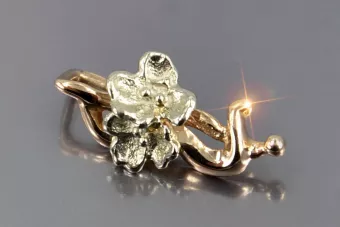 Rosa rusa rosa soviético 14k 585 oro URSS Colgante de flores vintage vpn096