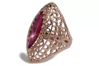 Rusă sovietică Rose Gold Ring 14K Alexandrite Ruby Emerald Safir Zircon 585 vrc090