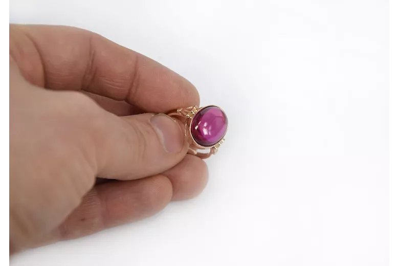 Sovietic rus a crescut 14k 585 aur Alexandrite Ruby Emerald Safir Zircon inel vrc154